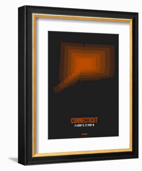 Connecticut Radiant Map 4-NaxArt-Framed Art Print