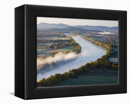 Connecticut River at Dawn As Seen From South Sugarloaf Mountain, Deerfield, Massachusetts, USA-Jerry & Marcy Monkman-Framed Premier Image Canvas