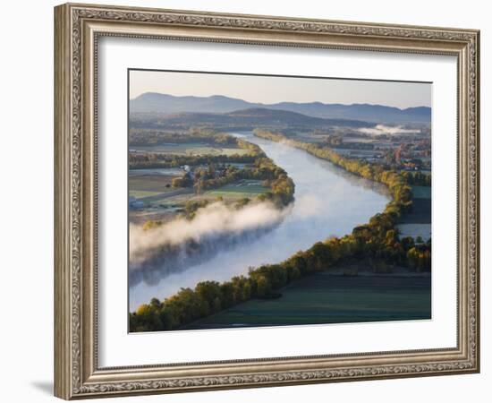 Connecticut River at Dawn As Seen From South Sugarloaf Mountain, Deerfield, Massachusetts, USA-Jerry & Marcy Monkman-Framed Photographic Print