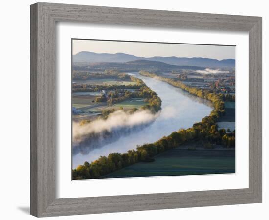 Connecticut River at Dawn As Seen From South Sugarloaf Mountain, Deerfield, Massachusetts, USA-Jerry & Marcy Monkman-Framed Photographic Print