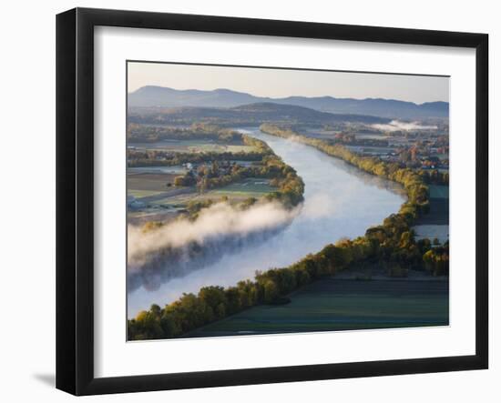 Connecticut River at Dawn As Seen From South Sugarloaf Mountain, Deerfield, Massachusetts, USA-Jerry & Marcy Monkman-Framed Photographic Print