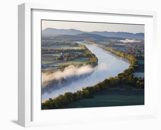 Connecticut River at Dawn As Seen From South Sugarloaf Mountain, Deerfield, Massachusetts, USA-Jerry & Marcy Monkman-Framed Photographic Print