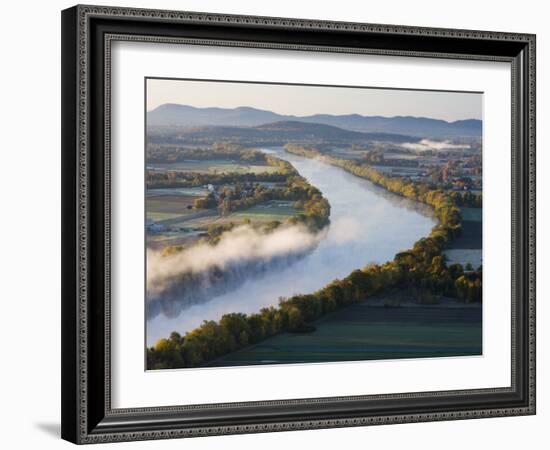 Connecticut River at Dawn As Seen From South Sugarloaf Mountain, Deerfield, Massachusetts, USA-Jerry & Marcy Monkman-Framed Photographic Print