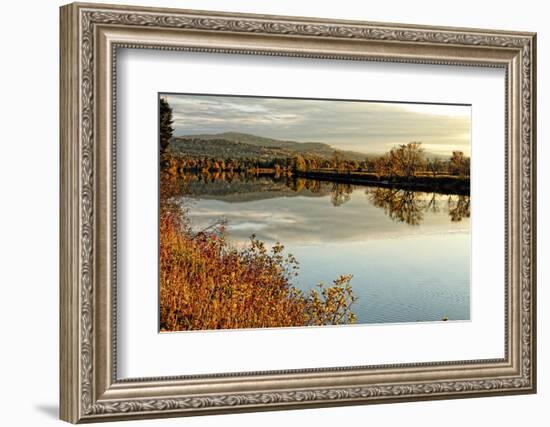 Connecticut River Tranquil Autumn Scenic Vista-George Oze-Framed Photographic Print