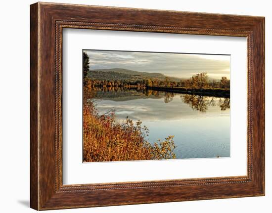 Connecticut River Tranquil Autumn Scenic Vista-George Oze-Framed Photographic Print