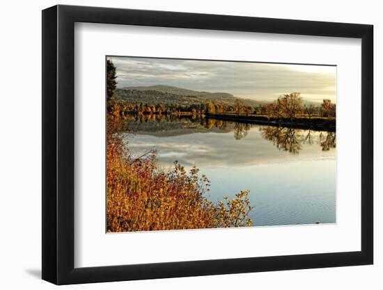 Connecticut River Tranquil Autumn Scenic Vista-George Oze-Framed Photographic Print