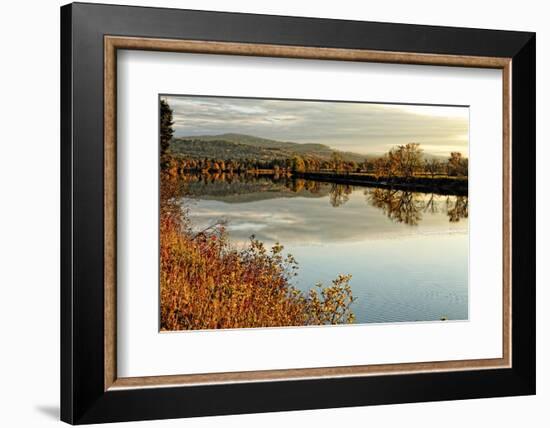 Connecticut River Tranquil Autumn Scenic Vista-George Oze-Framed Photographic Print