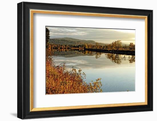 Connecticut River Tranquil Autumn Scenic Vista-George Oze-Framed Photographic Print