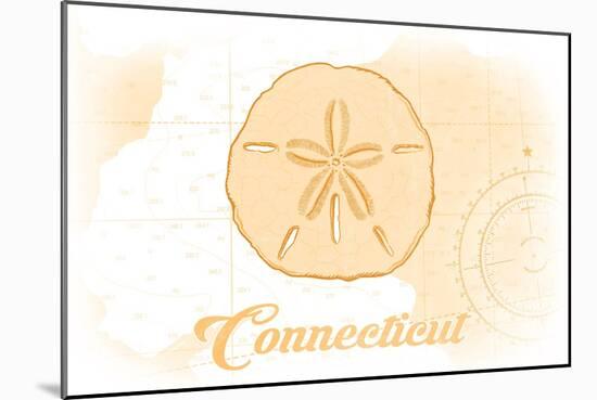 Connecticut - Sand Dollar - Yellow - Coastal Icon-Lantern Press-Mounted Art Print