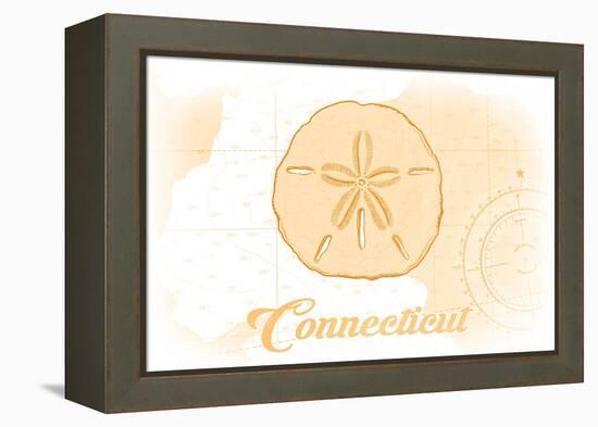 Connecticut - Sand Dollar - Yellow - Coastal Icon-Lantern Press-Framed Stretched Canvas