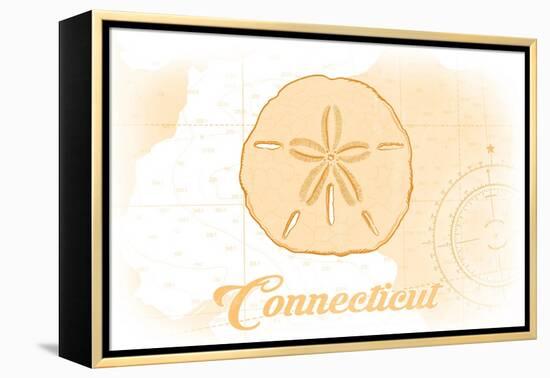 Connecticut - Sand Dollar - Yellow - Coastal Icon-Lantern Press-Framed Stretched Canvas