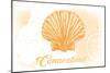 Connecticut - Scallop Shell - Yellow - Coastal Icon-Lantern Press-Mounted Art Print