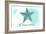 Connecticut - Starfish - Teal - Coastal Icon-Lantern Press-Framed Art Print