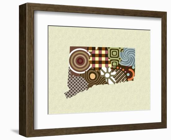 Connecticut State Map-Lanre Adefioye-Framed Giclee Print