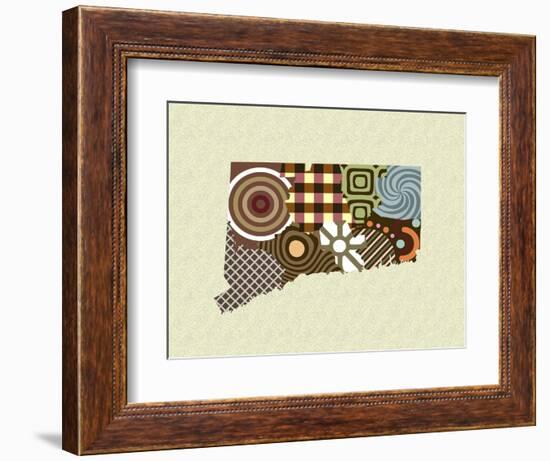 Connecticut State Map-Lanre Adefioye-Framed Giclee Print