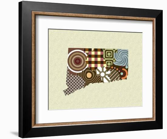 Connecticut State Map-Lanre Adefioye-Framed Giclee Print