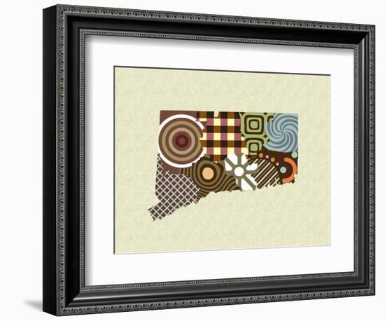 Connecticut State Map-Lanre Adefioye-Framed Giclee Print