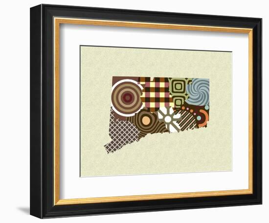 Connecticut State Map-Lanre Adefioye-Framed Giclee Print