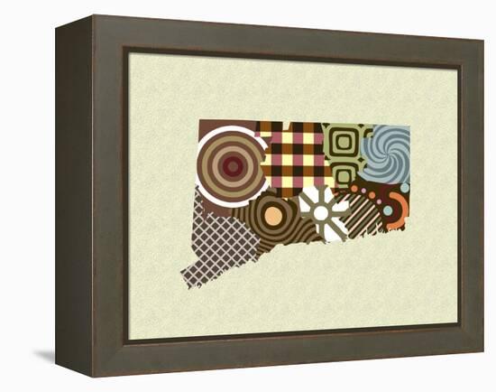 Connecticut State Map-Lanre Adefioye-Framed Premier Image Canvas