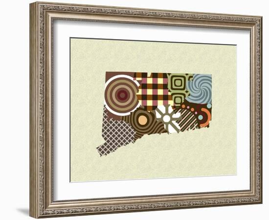 Connecticut State Map-Lanre Adefioye-Framed Giclee Print