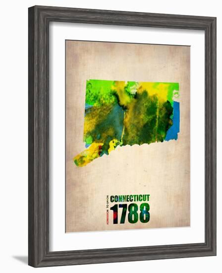 Connecticut Watercolor Map-NaxArt-Framed Art Print