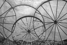 USA, Florida, Plant City, Old Metal Wagon Wheels-Connie Bransilver-Photographic Print
