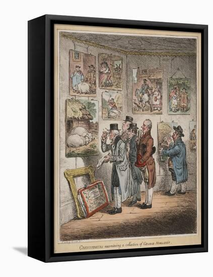 Connoisseurs Examining a Collection of George Morland’S, Published by Hannah Humphrey, 1807-James Gillray-Framed Premier Image Canvas