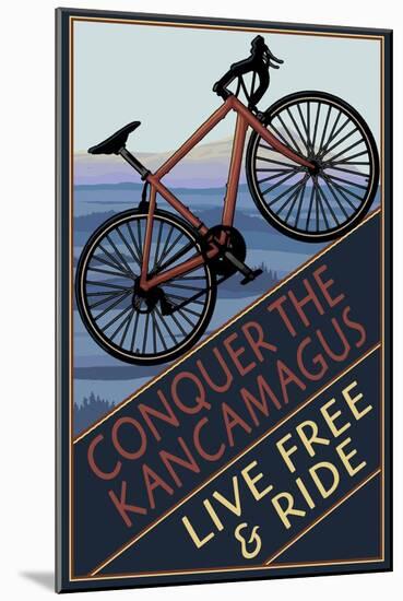 Conquer the Kancamagus, New Hampshire - Mountain Bike-Lantern Press-Mounted Art Print