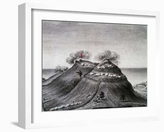 Conquest of Island of Grenada by French Troops Fighting British, July 4, 1779-null-Framed Giclee Print
