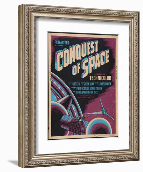 CONQUEST OF SPACE, poster art, 1955.-null-Framed Art Print