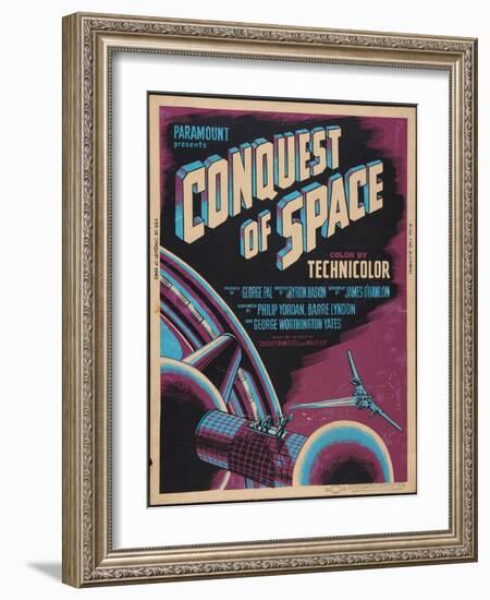 CONQUEST OF SPACE, poster art, 1955.-null-Framed Art Print