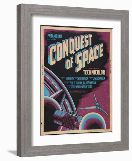 CONQUEST OF SPACE, poster art, 1955.-null-Framed Art Print