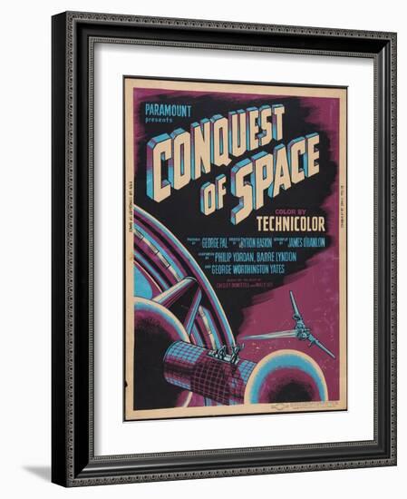 CONQUEST OF SPACE, poster art, 1955.-null-Framed Art Print