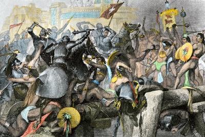 Conquest of the Aztec Capital Tenochtitlan by the Spanish Army of 