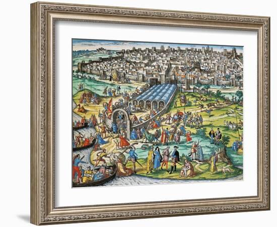 Conquest of Tunis by Charles V, 1535-Franz Hogenberg-Framed Giclee Print