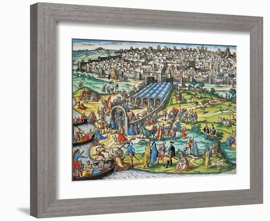 Conquest of Tunis by Charles V, 1535-Franz Hogenberg-Framed Giclee Print