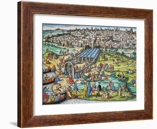 Conquest of Tunis by Charles V, 1535-Franz Hogenberg-Framed Giclee Print