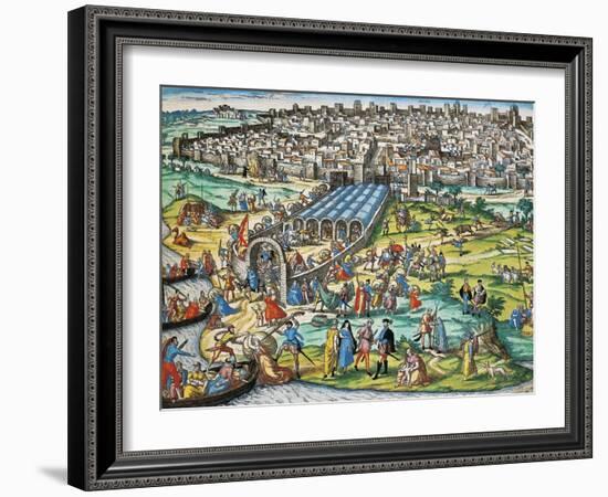 Conquest of Tunis by Charles V, 1535-Franz Hogenberg-Framed Giclee Print