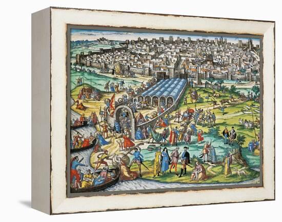 Conquest of Tunis by Charles V, 1535-Franz Hogenberg-Framed Premier Image Canvas