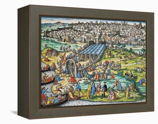 Conquest of Tunis by Charles V, 1535-Franz Hogenberg-Framed Premier Image Canvas