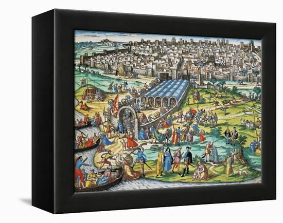 Conquest of Tunis by Charles V, 1535-Franz Hogenberg-Framed Premier Image Canvas