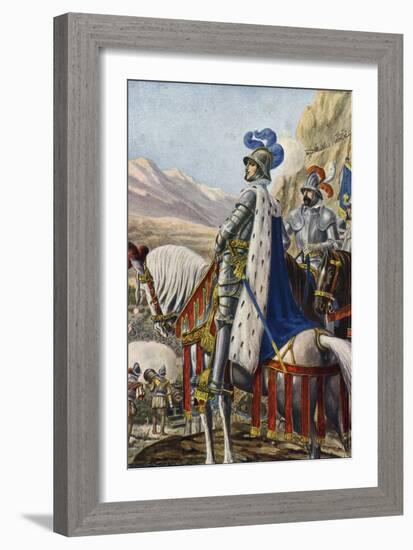 Conquete of the Milanese: “” the King of France Francois I (1494-1547) Crossed the Alps by the Silv-Tancredi Scarpelli-Framed Giclee Print