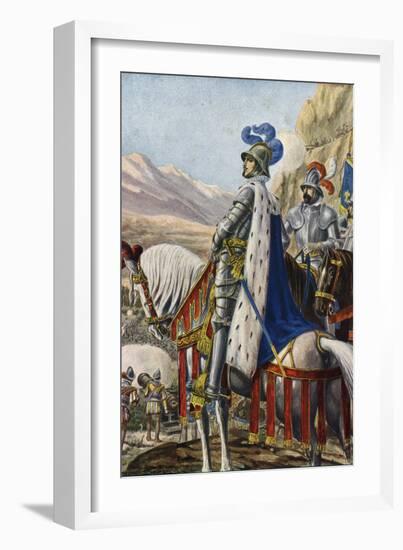 Conquete of the Milanese: “” the King of France Francois I (1494-1547) Crossed the Alps by the Silv-Tancredi Scarpelli-Framed Giclee Print