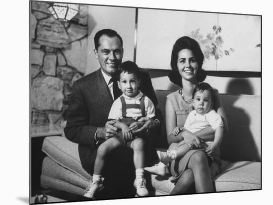 Conrad Hilton II and Family at their Home in Beverly Hills-Allan Grant-Mounted Premium Photographic Print