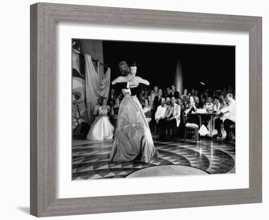 Conrad N. Hilton Hugging Mary Martin at Night Club, in the New Hotel's Ballroom-Yale Joel-Framed Photographic Print