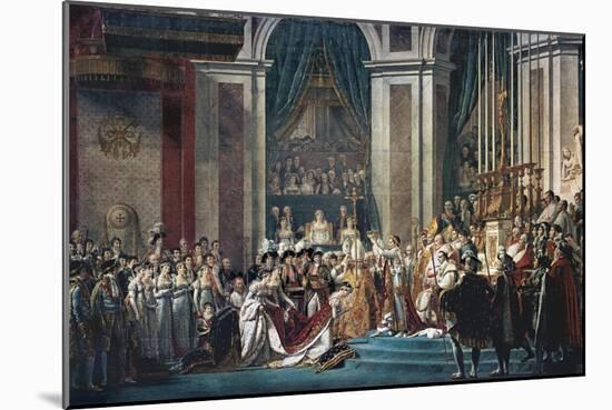 Consecration of the Emperor Napoleon and the Coronation of the Empress Josephine by Pope Pius VII-Jacques-Louis David-Mounted Art Print