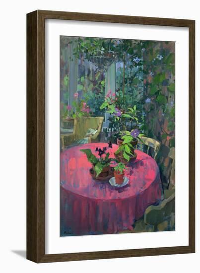 Conservatory Table (Oil on Canvas)-Susan Ryder-Framed Giclee Print