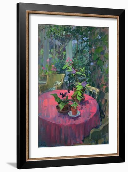 Conservatory Table (Oil on Canvas)-Susan Ryder-Framed Giclee Print