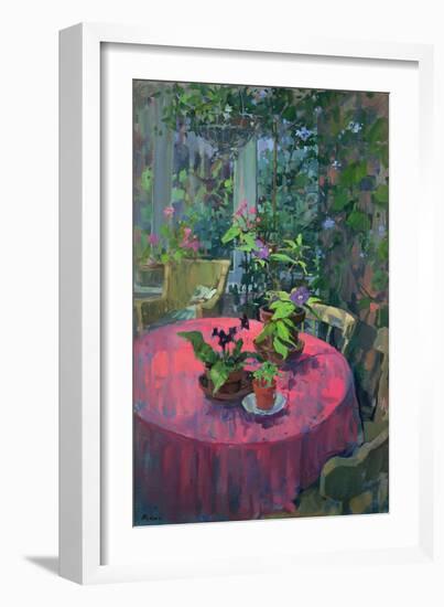 Conservatory Table (Oil on Canvas)-Susan Ryder-Framed Giclee Print