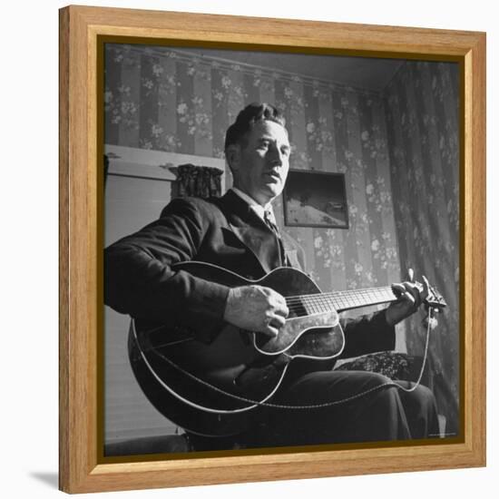 Considered Father of Country Western Music, AP Carter, Singing and Playing Guitar-Eric Schaal-Framed Premier Image Canvas